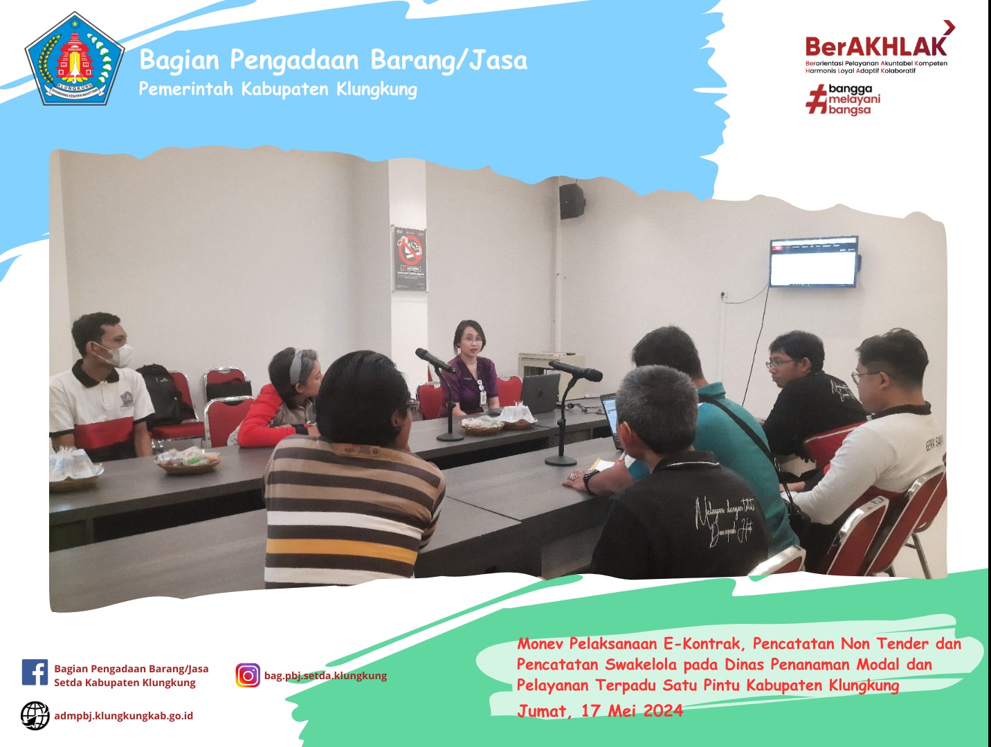 Monitoring Pelaksanaan E-Kontrak, Pencatatan Non Tender dan Pencatatan Swakelola Pada Dinas Penanaman Modal dan Pelayanan Terpadu Satu Pintu Kabupaten klungkung