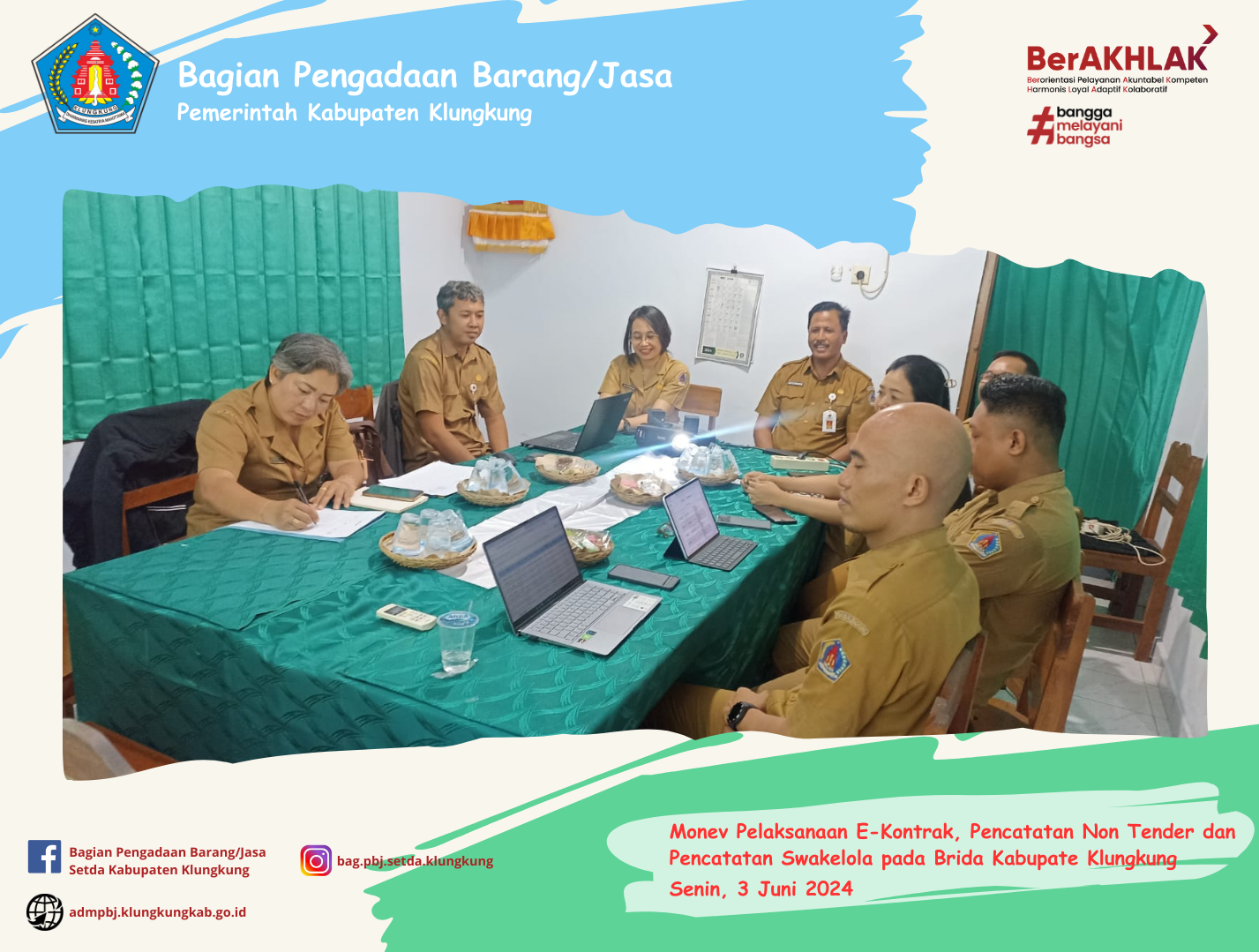 Monitoring Pelaksanaan E-Kontrak, Pencatatan Non Tender dan Pencatatan Swakelola Pada Badan Riset dan Inovasi Daerah Kabupaten klungkung