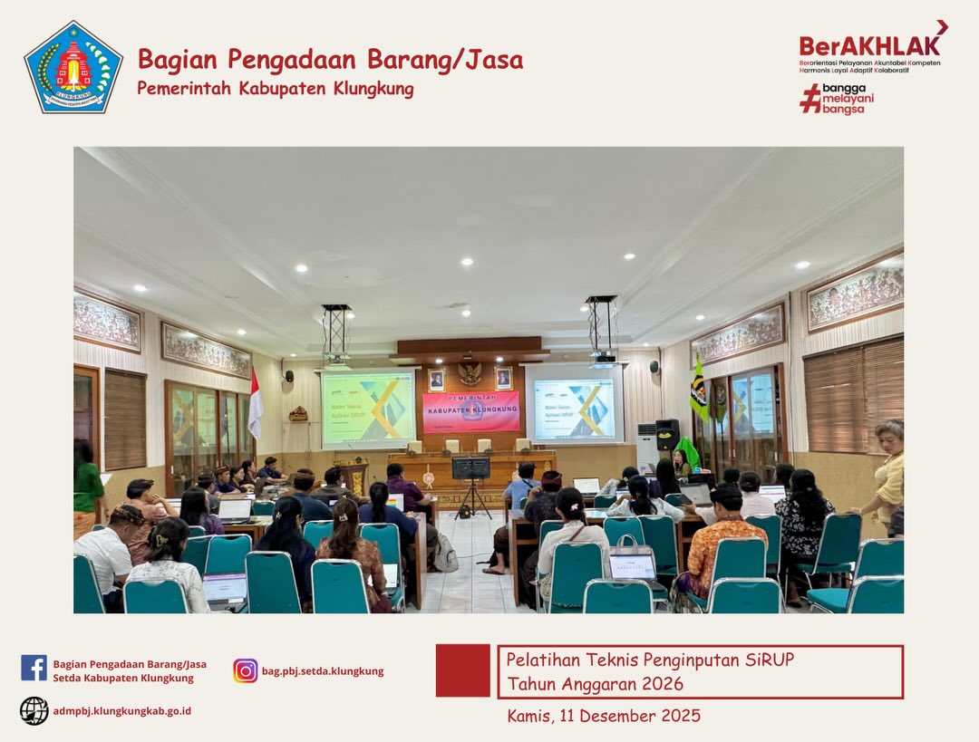 Pelatihan Teknis Terkait Penginputan SiRUP Tahun Anggaran 2026