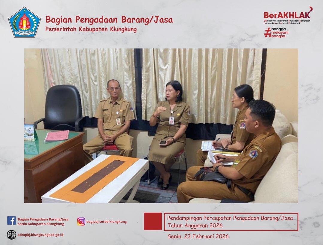 Pendampingan Percepatan Pengadaan Barang/Jasa Tahun Anggaran 2026 yang bertempat di Dinas Kearsipan dan Perpustakaan