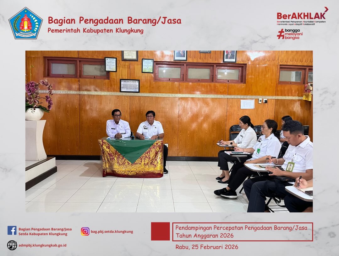 Pendampingan Percepatan Pengadaan Barang/Jasa Tahun Anggaran 2026 yang Bertempat di Rumah Sakit Umum Daerah