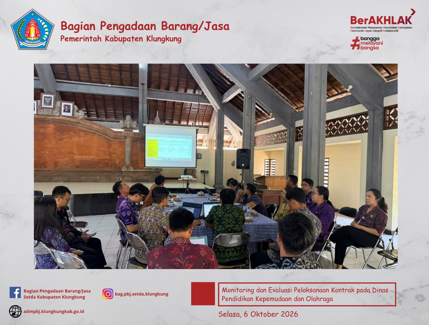 Monitoring dan Evaluasi Pelaksanaan Kontrak pada Dinas Pendidikan Kepemudaan dan Olahraga